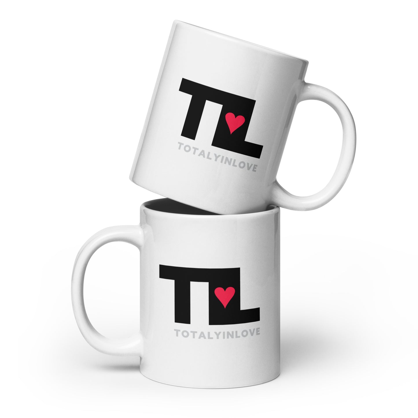 White glossy mug TIL – Totally in Love