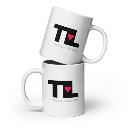 White glossy mug TIL – Totally in Love