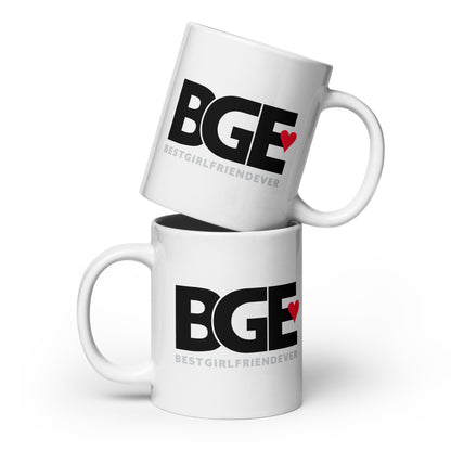BGE – Best Girlfriend Ever White glossy mug