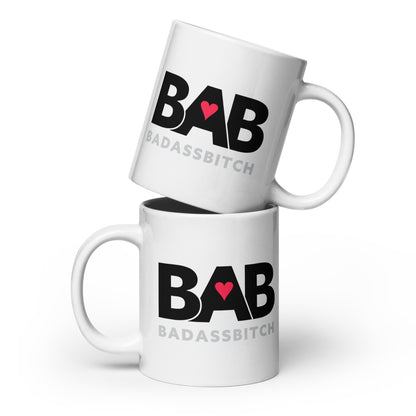 BAB – Bad Ass Bitch White glossy mug