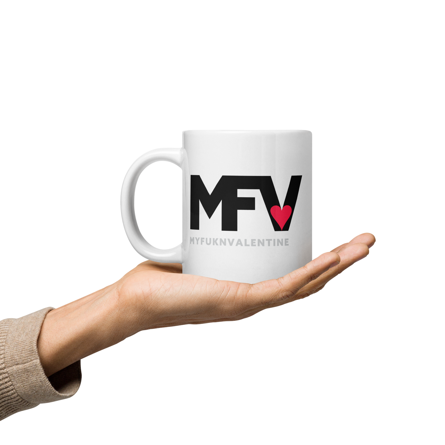 White glossy mug MFV – My Fukn Valentine