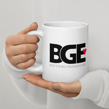 BGE – Best Girlfriend Ever White glossy mug
