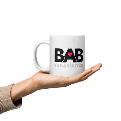 BAB – Bad Ass Bitch White glossy mug
