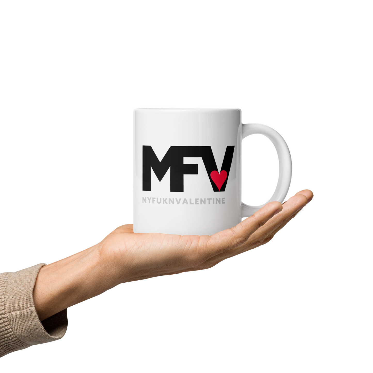 White glossy mug MFV – My Fukn Valentine