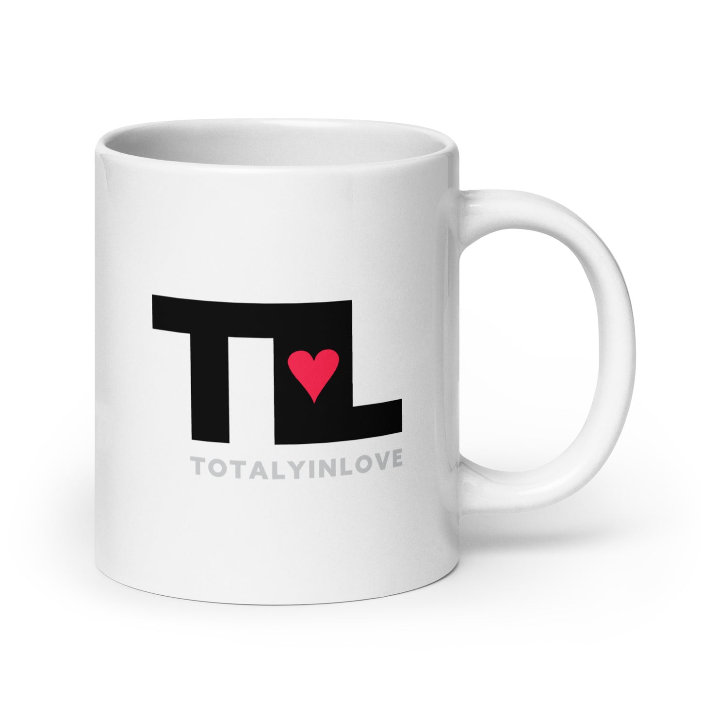 White glossy mug TIL – Totally in Love