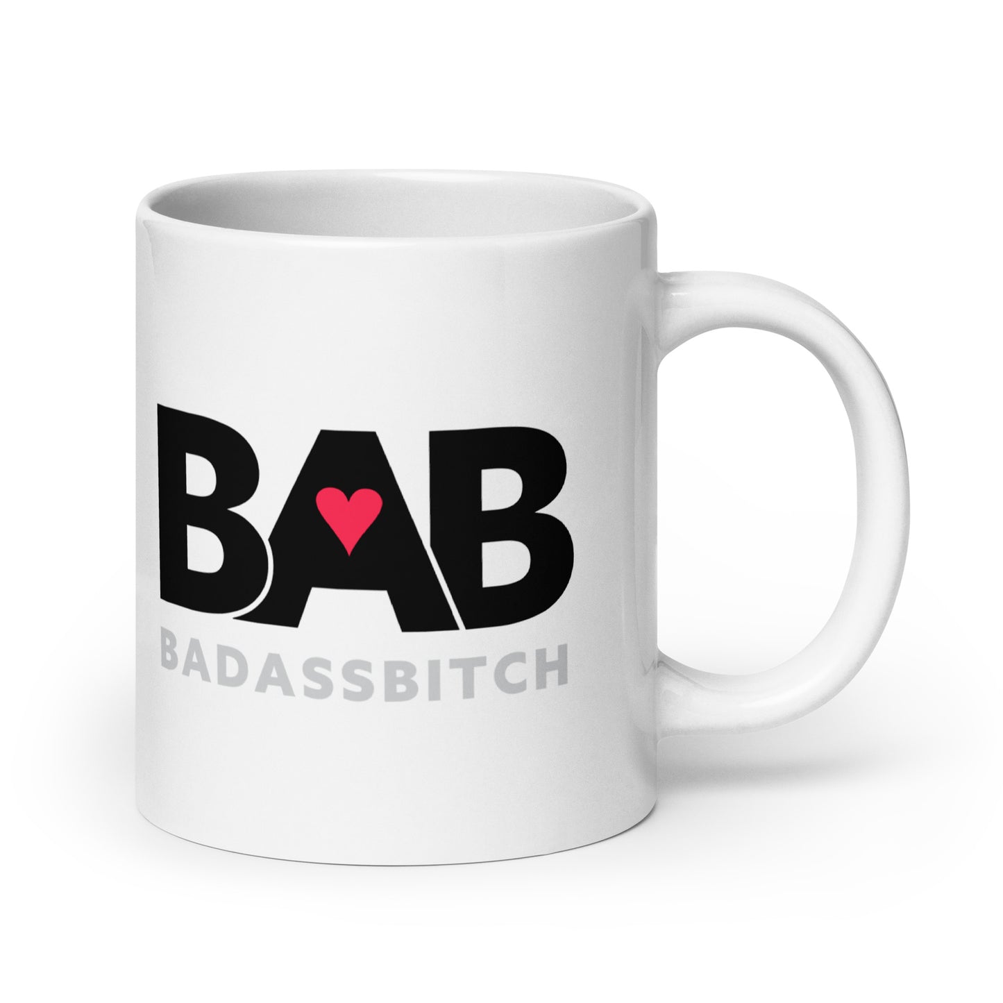 BAB – Bad Ass Bitch White glossy mug