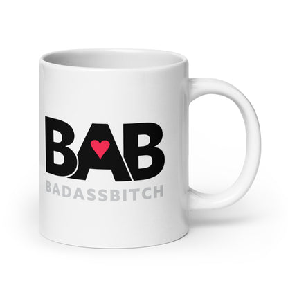 BAB – Bad Ass Bitch White glossy mug