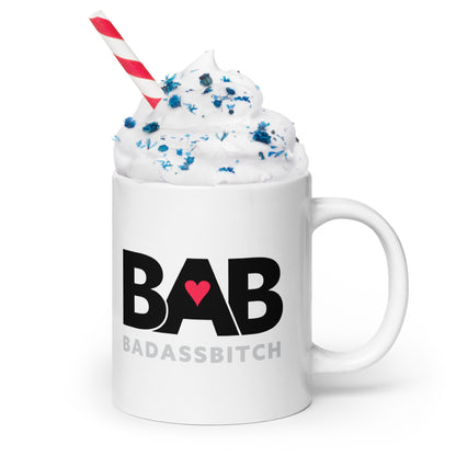 BAB – Bad Ass Bitch White glossy mug
