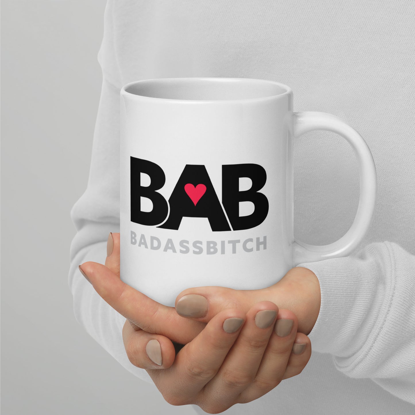 BAB – Bad Ass Bitch White glossy mug