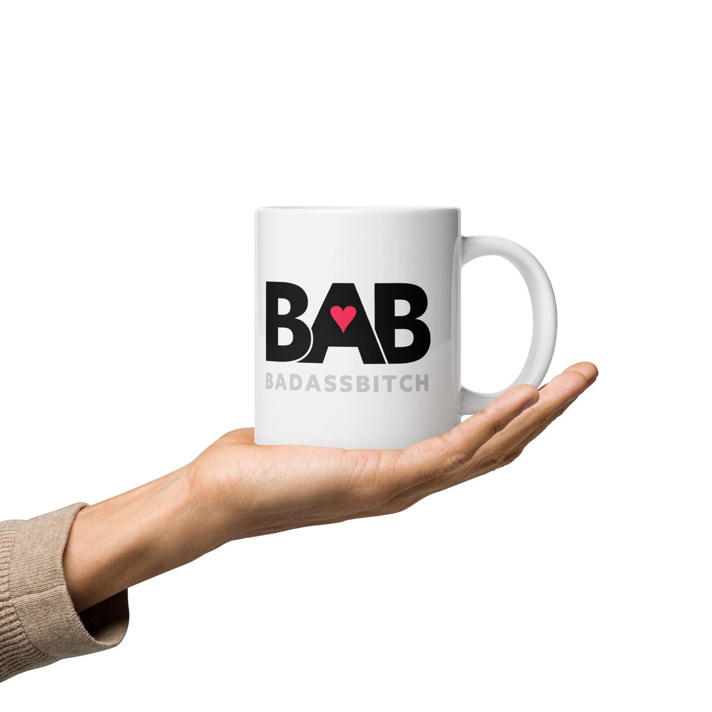 BAB – Bad Ass Bitch White glossy mug