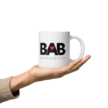 BAB – Bad Ass Bitch White glossy mug
