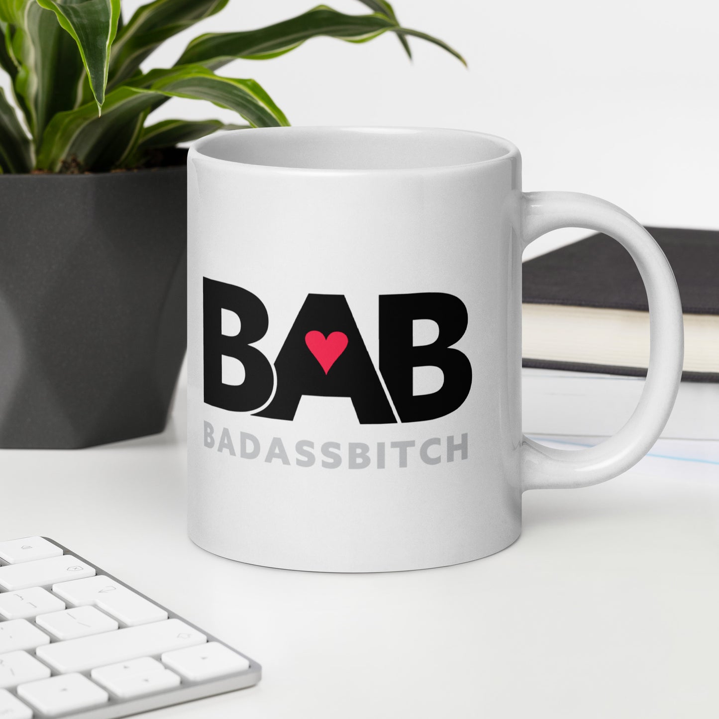BAB – Bad Ass Bitch White glossy mug